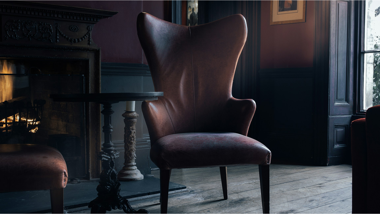 comfortable leather chair at Bertrand’s Townhouse